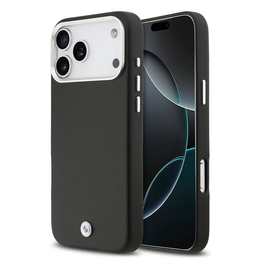 Apple iPhone 17 Pro Max Kılıf BMW Orjinal Lisanslı M-safe Şarj Özellikli Metal Logolu Tam Kaplama Deri Kapak - Görsel 2