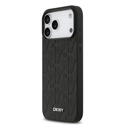 Apple iPhone 17 Pro Max Kılıf DKNY Orjinal Lisanslı M-safe Şarj Özellikli 3D Yazılı Grid Pattern Kapak - Görsel 2