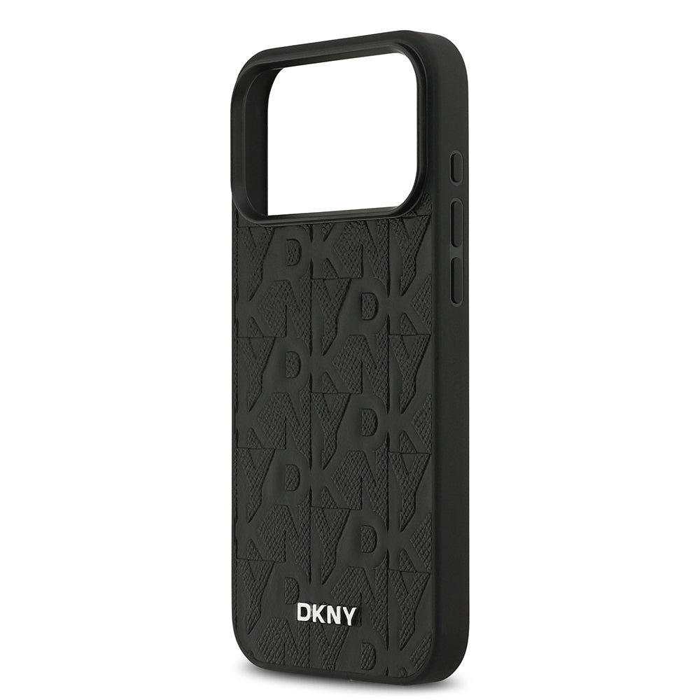 Apple iPhone 17 Pro Max Kılıf DKNY Orjinal Lisanslı M-safe Şarj Özellikli 3D Yazılı Grid Pattern Kapak - Görsel 6