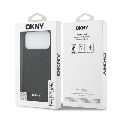 Apple iPhone 17 Pro Max Kılıf DKNY Orjinal Lisanslı M-safe Şarj Özellikli 3D Yazılı Grid Pattern Kapak - Görsel 8