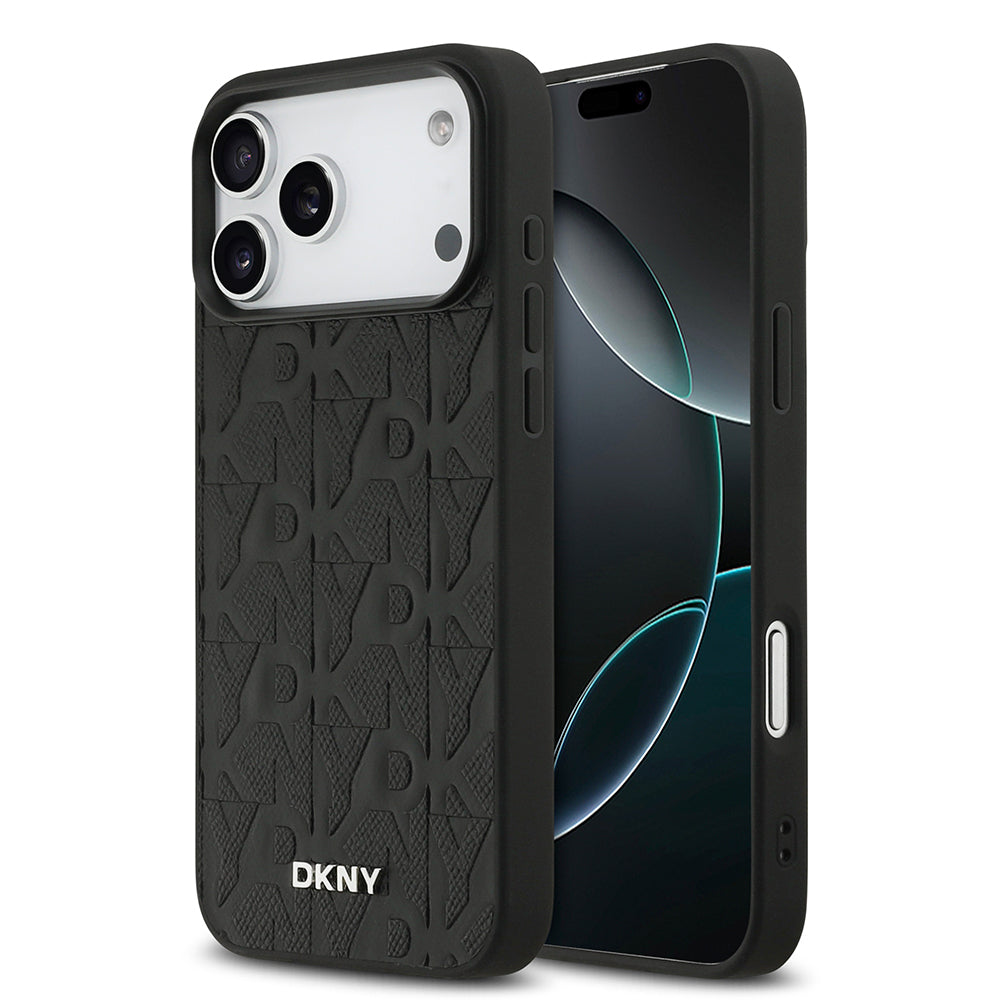 Apple iPhone 17 Pro Max Kılıf DKNY Orjinal Lisanslı M-safe Şarj Özellikli 3D Yazılı Grid Pattern Kapak - Görsel 16