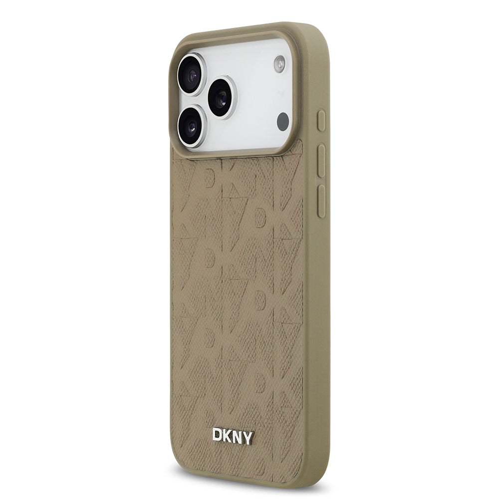 Apple iPhone 17 Pro Max Kılıf DKNY Orjinal Lisanslı M-safe Şarj Özellikli 3D Yazılı Grid Pattern Kapak - Görsel 9