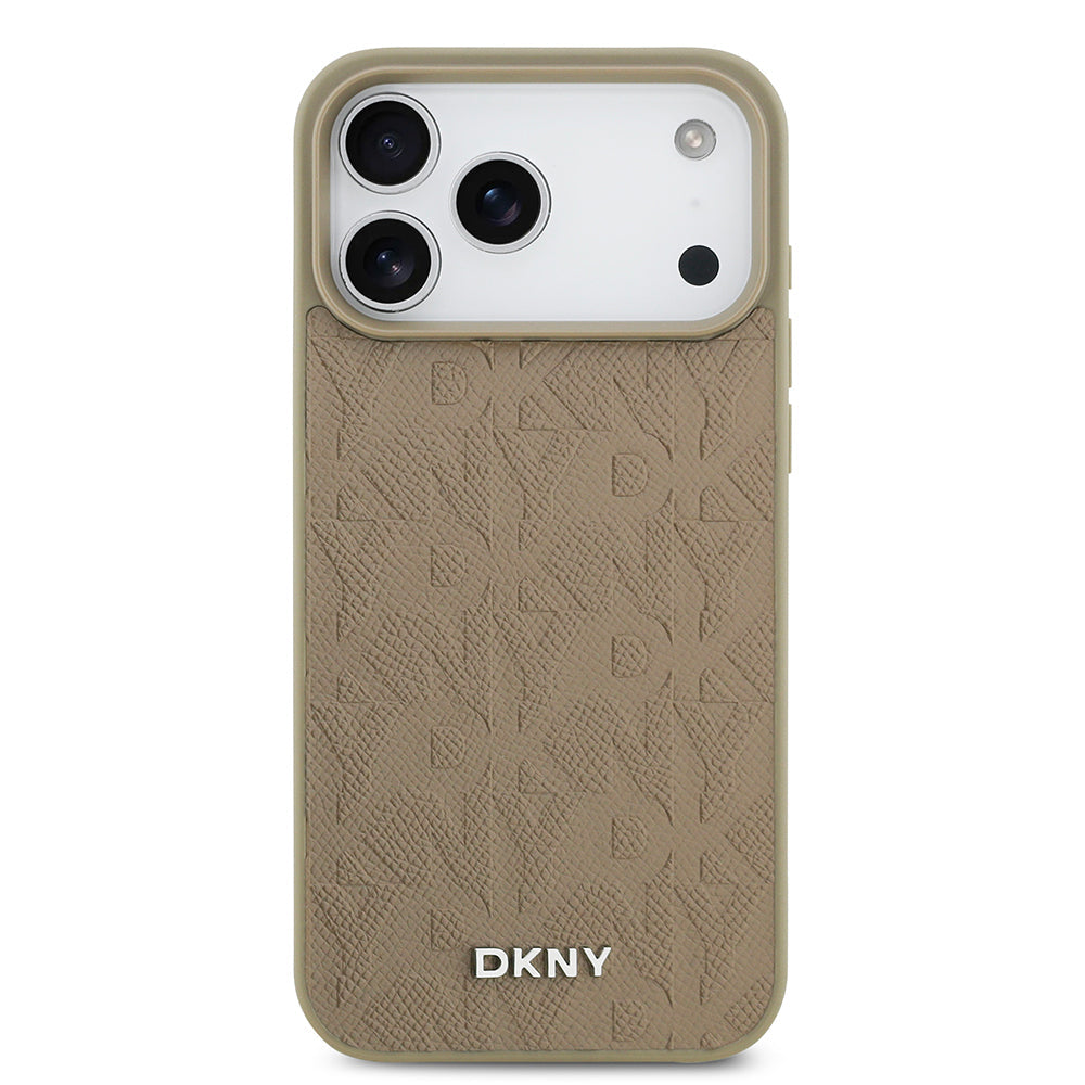 Apple iPhone 17 Pro Max Kılıf DKNY Orjinal Lisanslı M-safe Şarj Özellikli 3D Yazılı Grid Pattern Kapak - Görsel 10