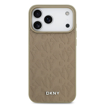 Apple iPhone 17 Pro Max Kılıf DKNY Orjinal Lisanslı M-safe Şarj Özellikli 3D Yazılı Grid Pattern Kapak - Görsel 10