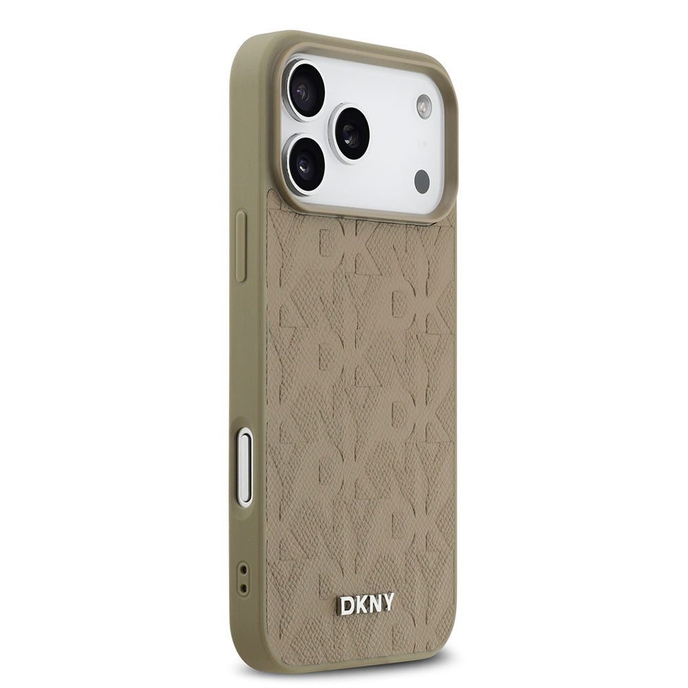 Apple iPhone 17 Pro Max Kılıf DKNY Orjinal Lisanslı M-safe Şarj Özellikli 3D Yazılı Grid Pattern Kapak - Görsel 11