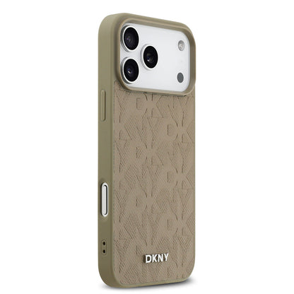 Apple iPhone 17 Pro Max Kılıf DKNY Orjinal Lisanslı M-safe Şarj Özellikli 3D Yazılı Grid Pattern Kapak - Görsel 11