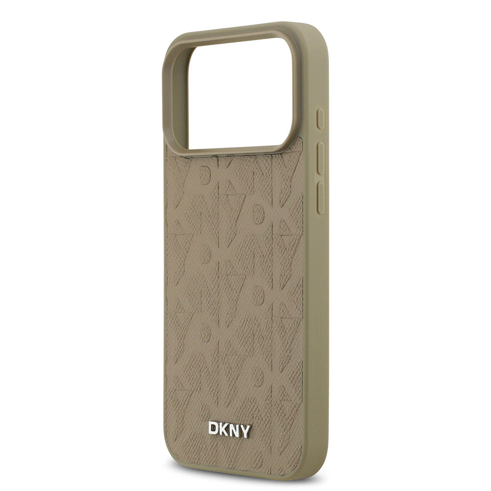 Apple iPhone 17 Pro Max Kılıf DKNY Orjinal Lisanslı M-safe Şarj Özellikli 3D Yazılı Grid Pattern Kapak - Görsel 13