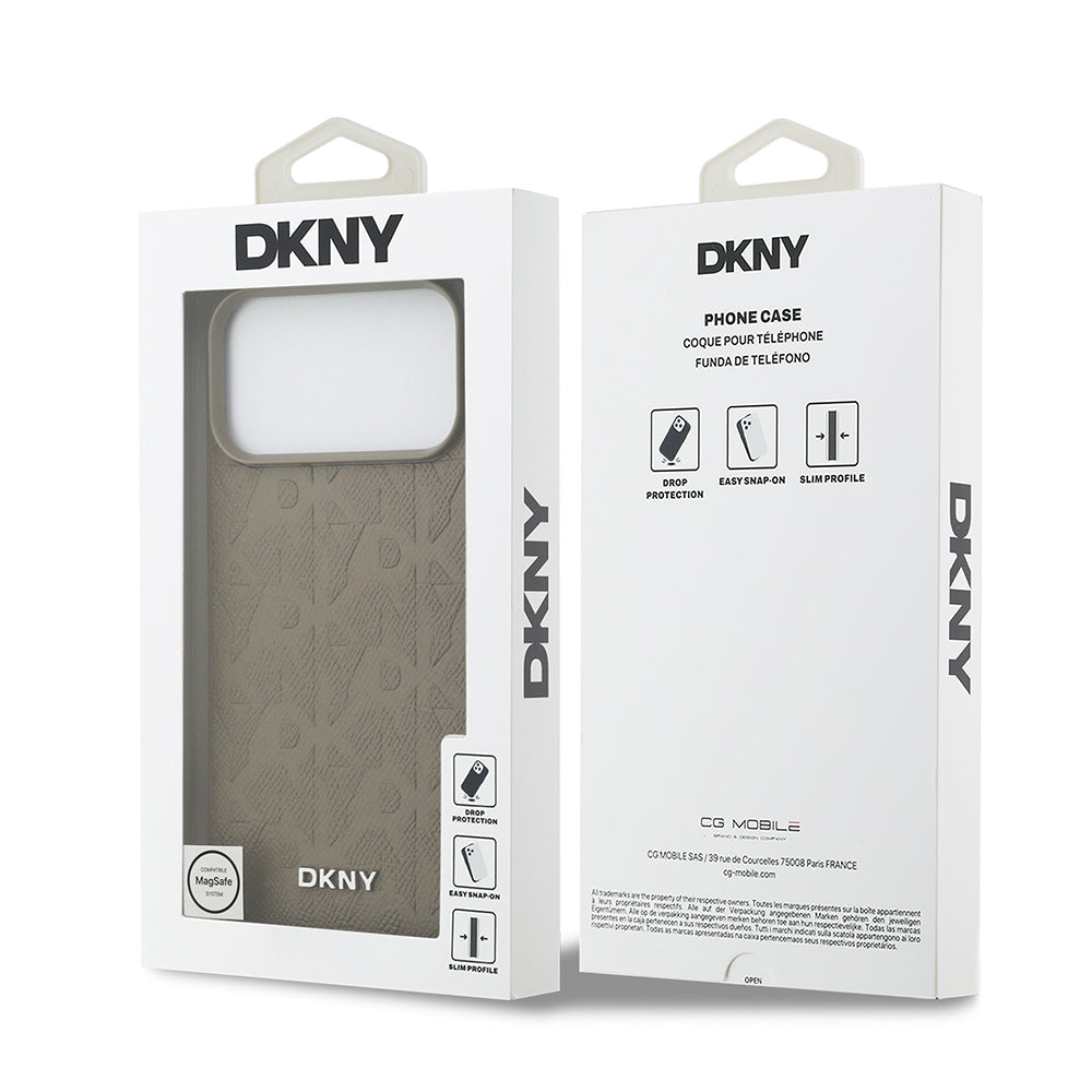 Apple iPhone 17 Pro Max Kılıf DKNY Orjinal Lisanslı M-safe Şarj Özellikli 3D Yazılı Grid Pattern Kapak - Görsel 15