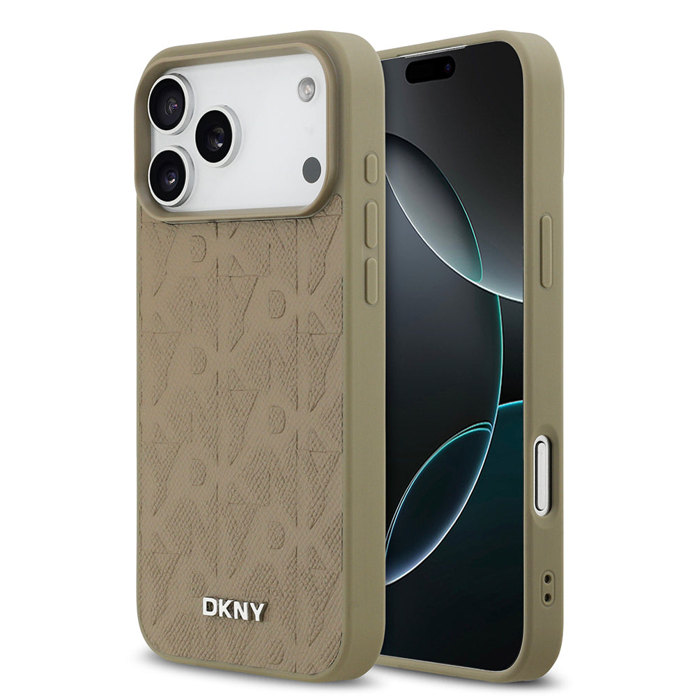 Apple iPhone 17 Pro Max Kılıf DKNY Orjinal Lisanslı M-safe Şarj Özellikli 3D Yazılı Grid Pattern Kapak - Görsel 17