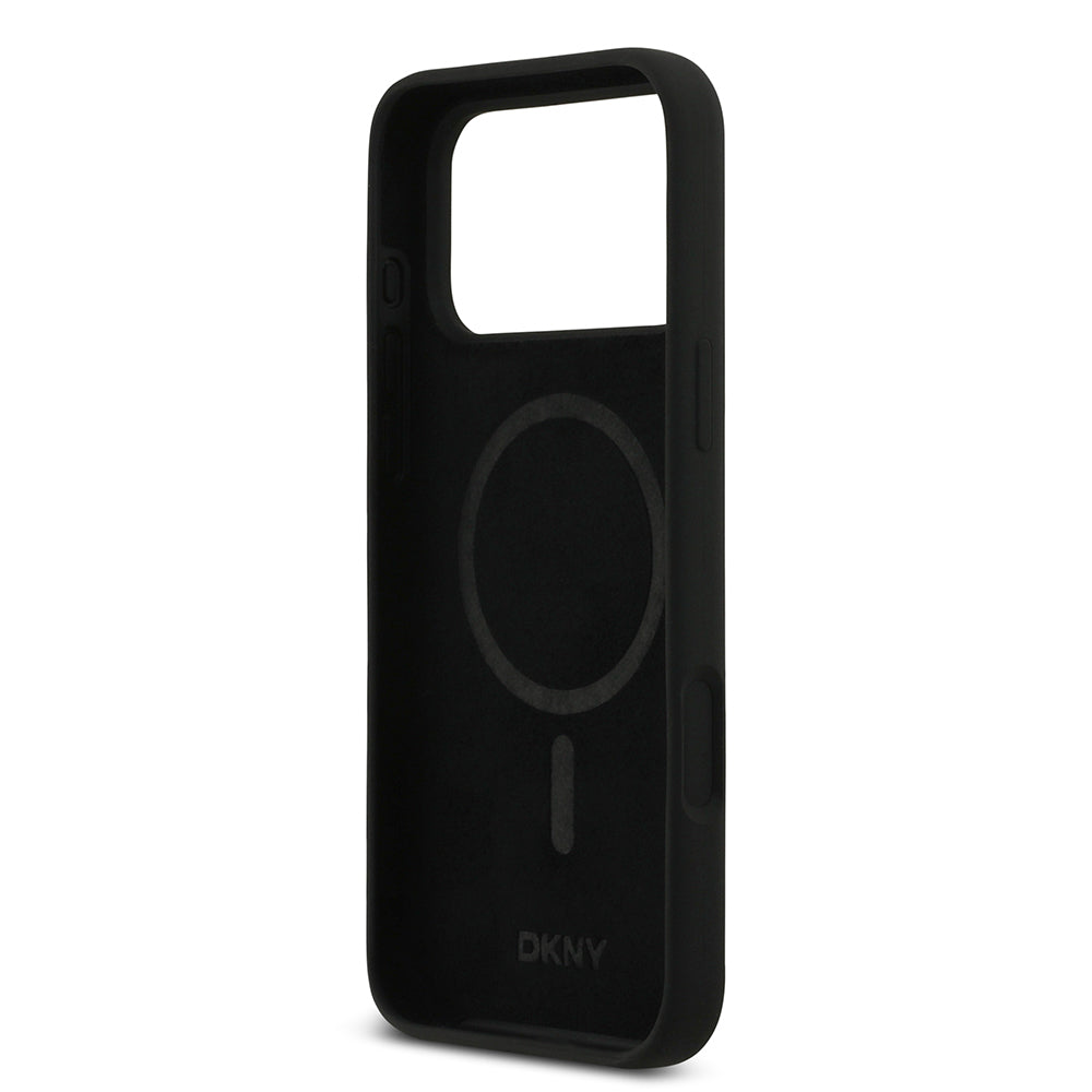 Apple iPhone 17 Pro Max Kılıf DKNY Orjinal Lisanslı M-safe Şarj Özellikli Metal Logolu Silikon Kapak - Görsel 14