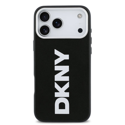 Apple iPhone 17 Pro Max Kılıf DKNY Orjinal Lisanslı M-safe Şarj Özellikli PU Büyük Dikey Logolu Kapak - Görsel 3