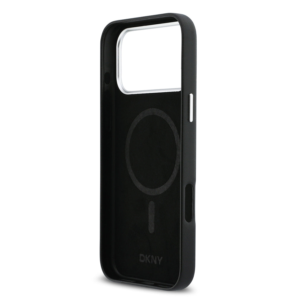 Apple iPhone 17 Pro Max Kılıf DKNY Orjinal Lisanslı M-safe Şarj Özellikli PU Büyük Dikey Logolu Kapak - Görsel 7