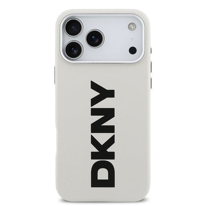 Apple iPhone 17 Pro Max Kılıf DKNY Orjinal Lisanslı M-safe Şarj Özellikli PU Büyük Dikey Logolu Kapak - Görsel 10