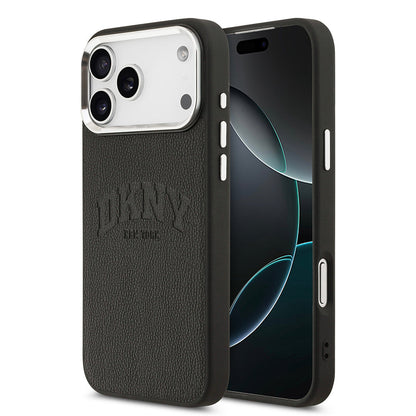 Apple iPhone 17 Pro Max Kılıf DKNY Orjinal Lisanslı M-safe Şarj Özellikli PU Deri Kabartmalı Kapak - Görsel 3