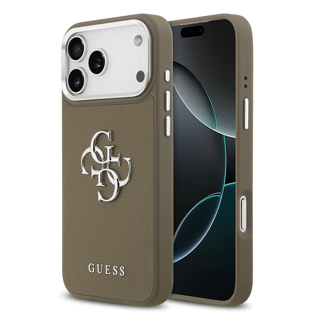 Apple iPhone 17 Pro Max Kılıf Guess Orjinal Lisanslı Grained 4G Metal Büyük Logolu Kapak - Görsel 2