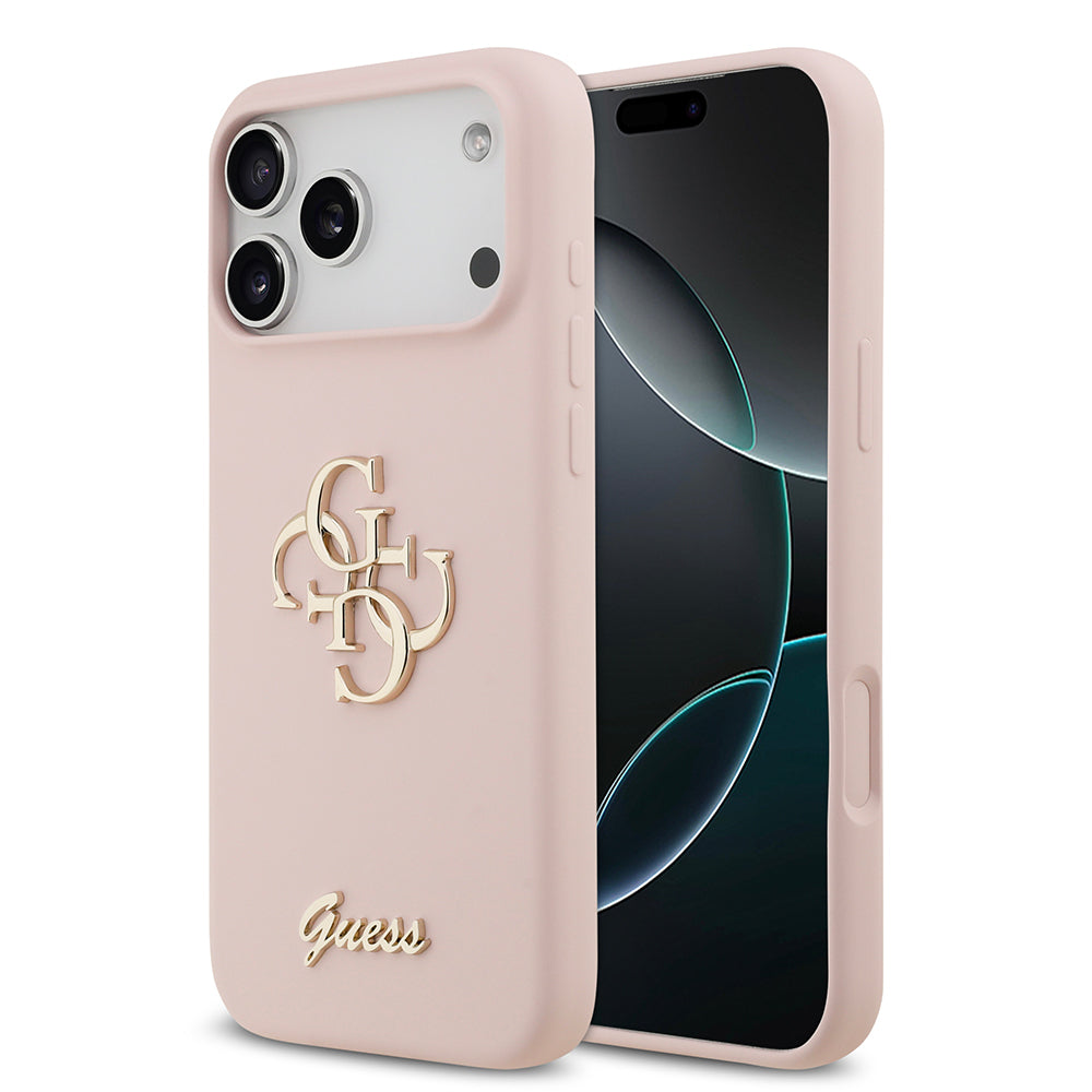 Apple iPhone 17 Pro Max Kılıf Guess Orjinal Lisanslı Grained Yazı Logolu Kapak - Görsel 3