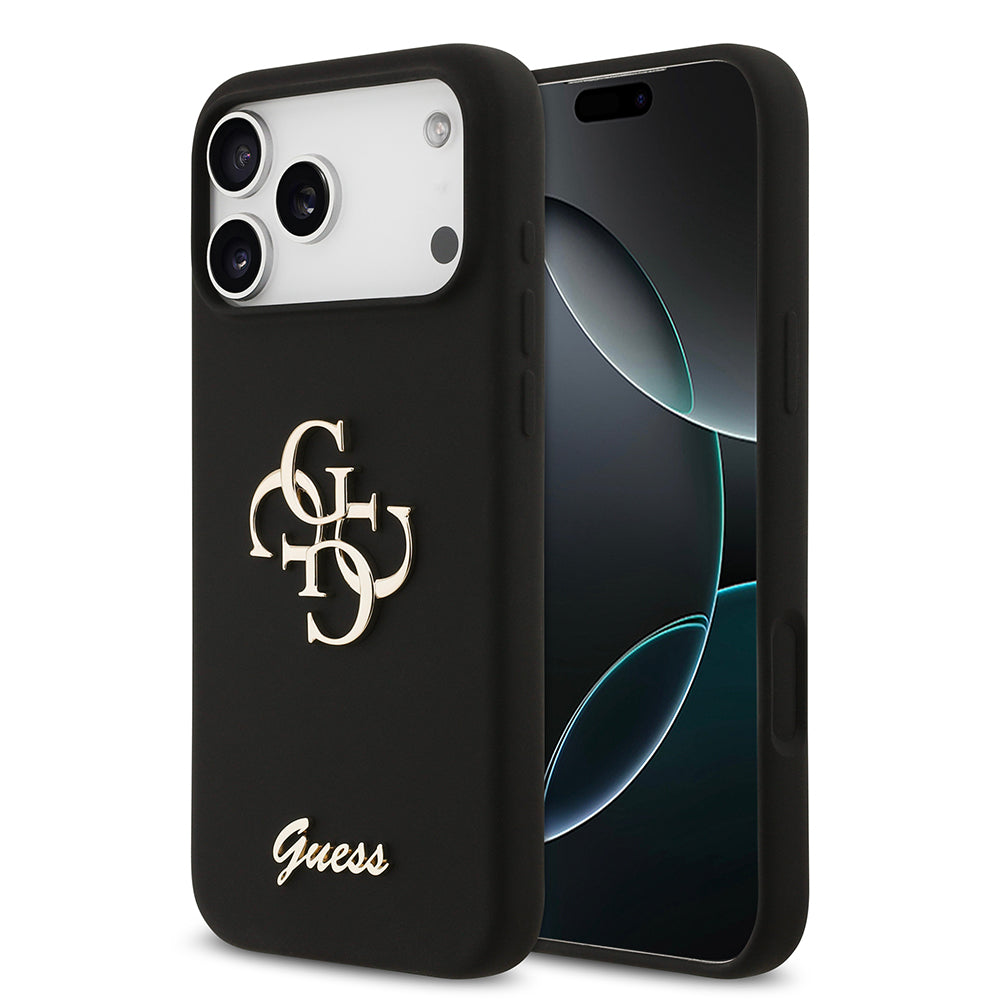 Apple iPhone 17 Pro Max Kılıf Guess Orjinal Lisanslı Grained Yazı Logolu Kapak - Görsel 2