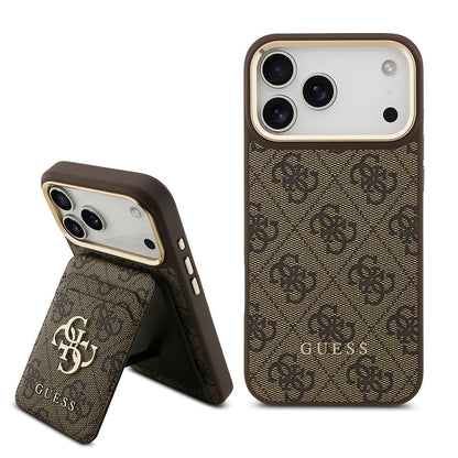Apple iPhone 17 Pro Max Kılıf Guess Orjinal Lisanslı M-safe Şarj Özellikli 4G Metal Büyük Logolu Kartlıklı Kapak - Görsel 2