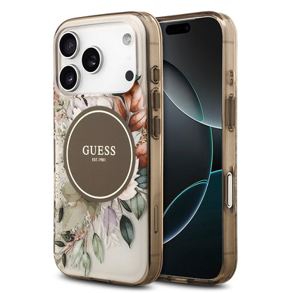 Apple iPhone 17 Pro Max Kılıf Guess Orjinal Lisanslı M-safe Şarj Özellikli Flower Tonal Circle Kapak - Görsel 3