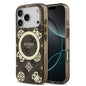 Apple iPhone 17 Pro Max Kılıf Guess Orjinal Lisanslı M-safe Şarj Özellikli IML Peony ve 4G Desenli Klasik Logolu Kapak