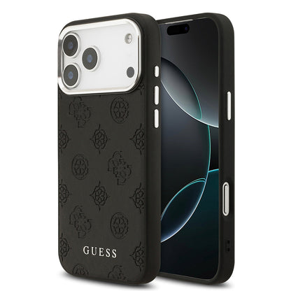 Apple iPhone 17 Pro Max Kılıf Guess Orjinal Lisanslı M-safe Şarj Özellikli Sıcak Baskılı Klasik Yazı Logolu PU Deri Peony Kapak - Görsel 3
