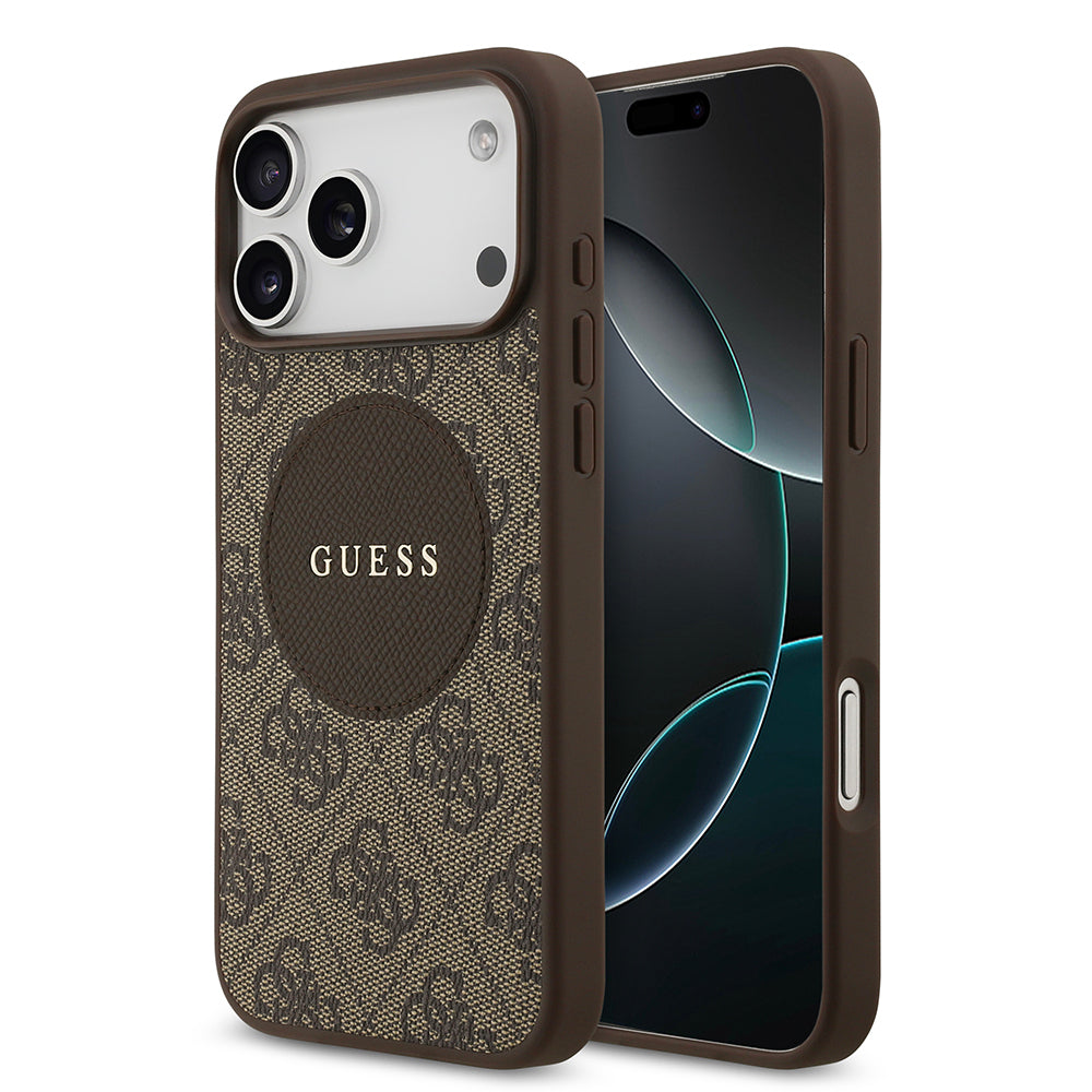 Apple iPhone 17 Pro Max Kılıf Guess Orjinal Lisanslı M-safe Şarj Özellikli Yazı Logolu Circle Classic Kapak - Görsel 2