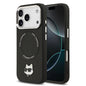 Apple iPhone 17 Pro Max Kılıf Karl Lagerfeld Orjinal Lisanslı M-safe Şarj Özellikli Metal Kamera ve Buton Tasarımlı Choupette PU Deri Kapak