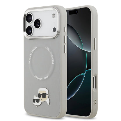 Apple iPhone 17 Pro Max Kılıf Karl Lagerfeld Orjinal Lisanslı M-safe Şarj Özellikli Metal Kamera ve Buton Tasarımlı K&C PU Deri Kapak - Görsel 3