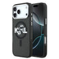 Apple iPhone 17 Pro Max Kılıf Karl Lagerfeld Orjinal Lisanslı Parlayan Simli Karl & Choupette Sketch Logo Kapak