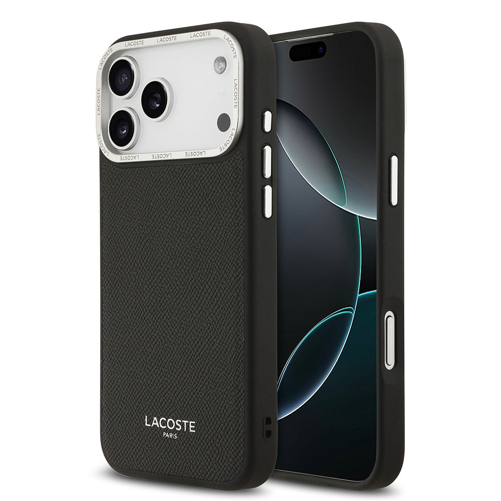 Apple iPhone 17 Pro Max Kılıf Lacoste Orjinal Lisanslı M-safe Şarj Özellikli Champs Elysees PU Deri Tasarımlı Kapak - Görsel 3
