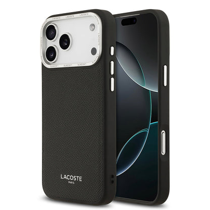 Apple iPhone 17 Pro Max Kılıf Lacoste Orjinal Lisanslı M-safe Şarj Özellikli Champs Elysees PU Deri Tasarımlı Kapak - Görsel 3