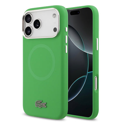 Apple iPhone 17 Pro Max Kılıf Lacoste Orjinal Lisanslı M-safe Şarj Özellikli İkonik Logolu Metal Kamera Çerçeveli Silikon Kapak - Görsel 5