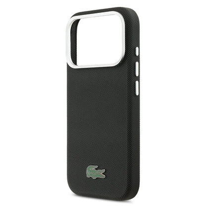 Apple iPhone 17 Pro Max Kılıf Lacoste Orjinal Lisanslı M-Safe Şarj Özellikli PVC Pike Desenli Arka Yüzey İkonik Timsah Dokuma Logolu Kapak - Görsel 6