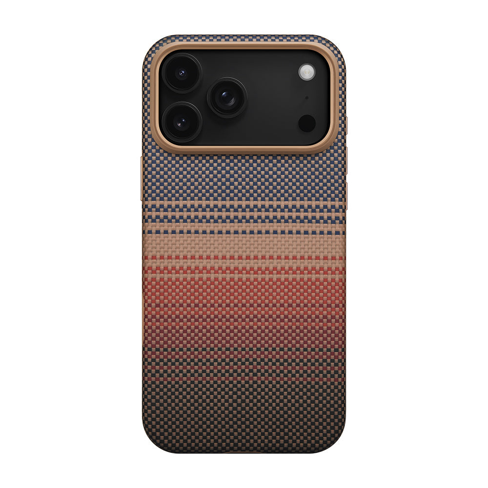Apple iPhone 17 Pro Max Kılıf M-safe Şarj Özellikli Aramid Fiber Pitaka Military-Grade Sunset-Moonrise Serisi Kapak - Görsel 2