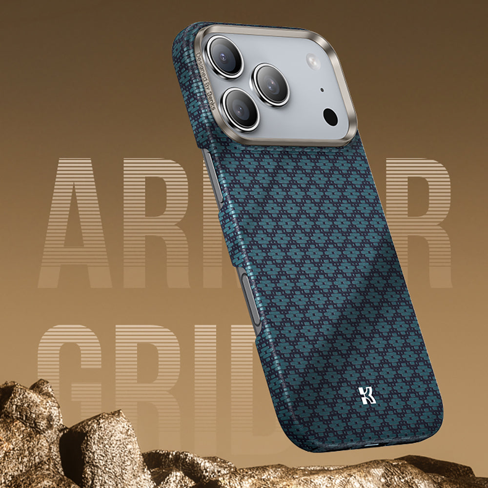 Apple iPhone 17 Pro Max Kılıf M-Safe Şarj Özellikli Benks ArmorAir ArmorGrid Serisi Kevlar Kapak - Görsel 16