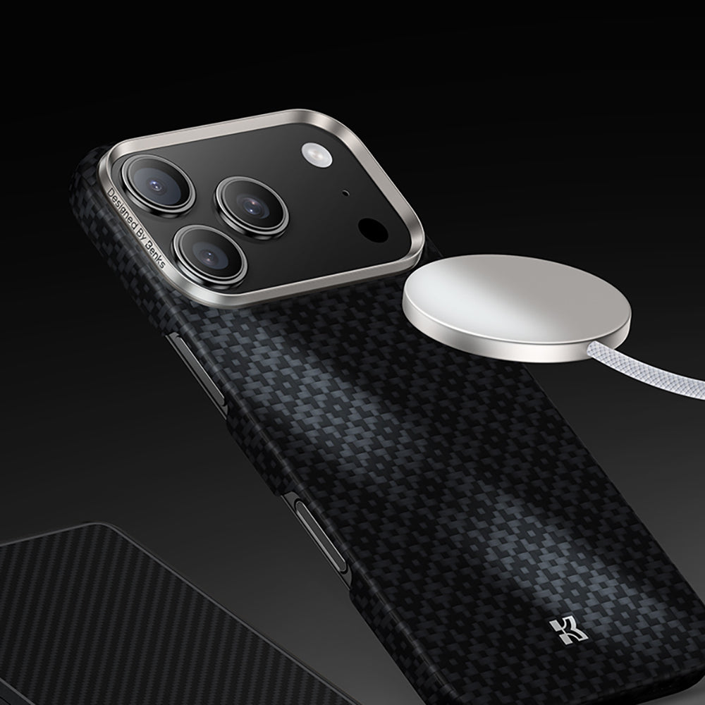 Apple iPhone 17 Pro Max Kılıf M-Safe Şarj Özellikli Benks ArmorAir ArmorGrid Serisi Kevlar Kapak - Görsel 21
