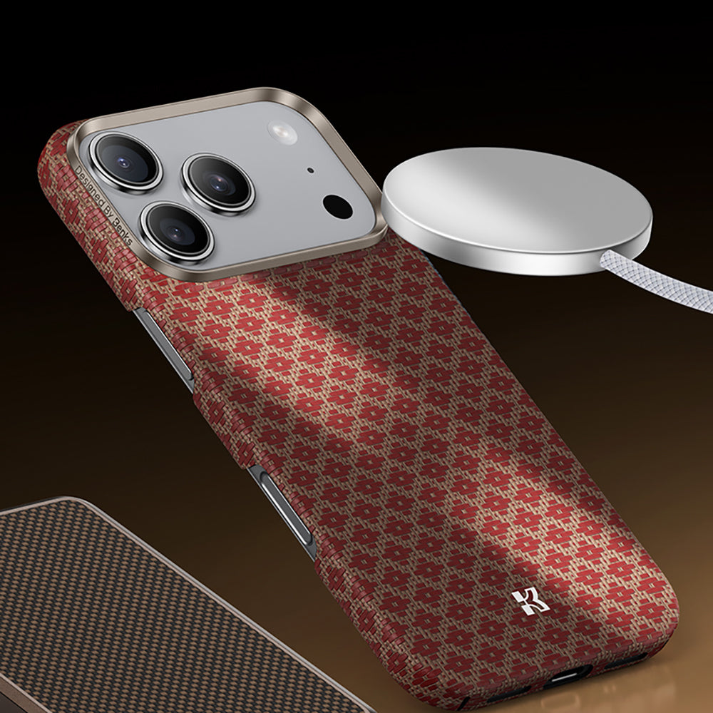Apple iPhone 17 Pro Max Kılıf M-Safe Şarj Özellikli Benks ArmorAir ArmorGrid Serisi Kevlar Kapak - Görsel 24