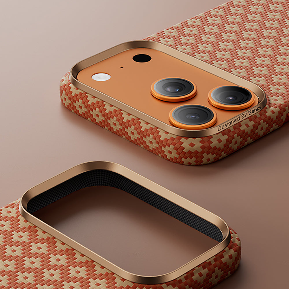 Apple iPhone 17 Pro Max Kılıf M-Safe Şarj Özellikli Benks ArmorAir ArmorGrid Serisi Kevlar Kapak - Görsel 27