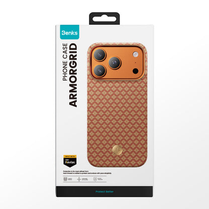 Apple iPhone 17 Pro Max Kılıf M-Safe Şarj Özellikli Benks ArmorAir ArmorGrid Serisi Kevlar Kapak - Görsel 32