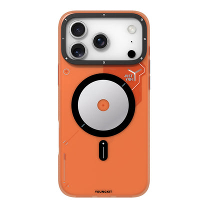 Apple iPhone 17 Pro Max Kılıf M-safe Şarj Özellikli Disk Desenli Youngkit Disc Battle Kapak - Görsel 4