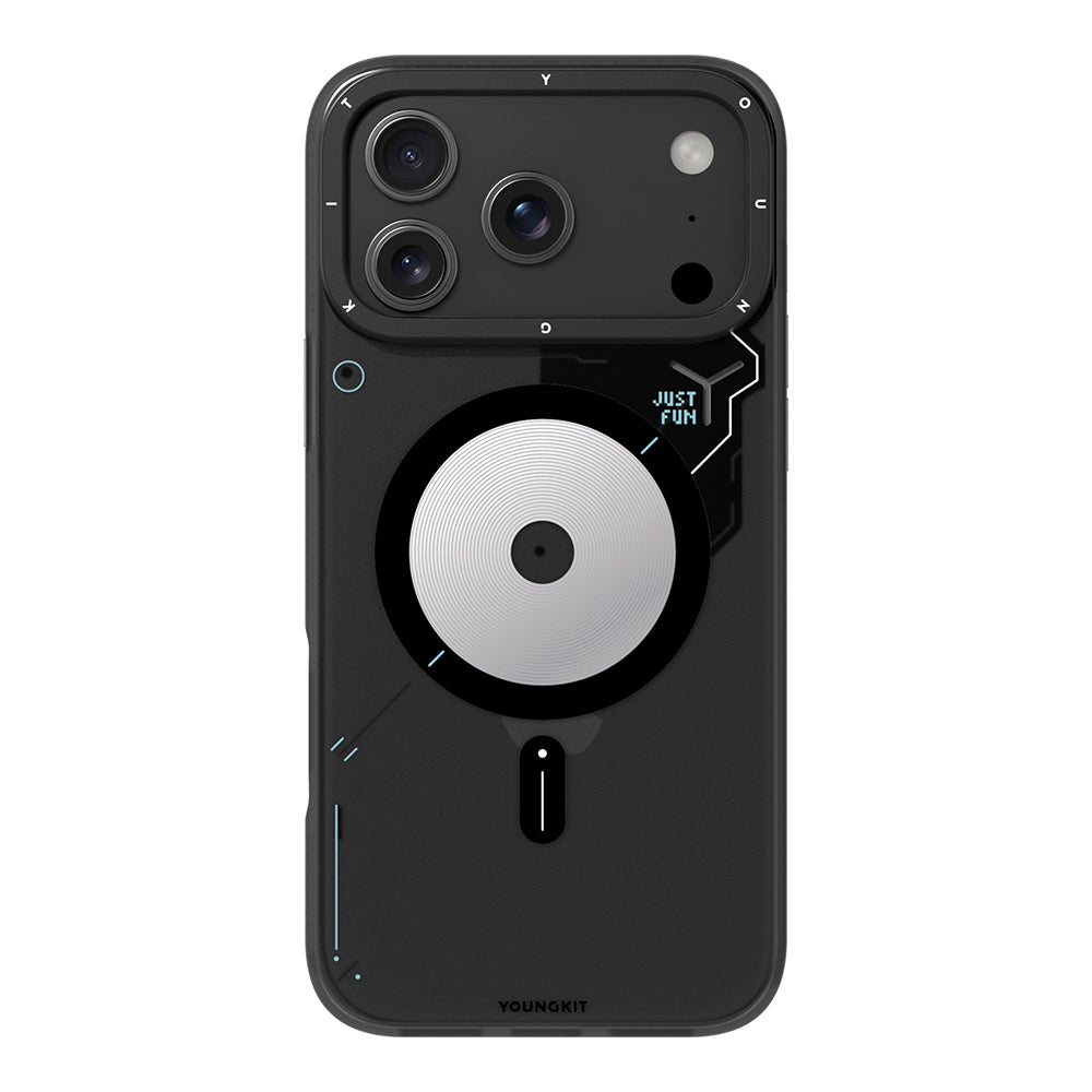 Apple iPhone 17 Pro Max Kılıf M-safe Şarj Özellikli Disk Desenli Youngkit Disc Battle Kapak - Görsel 2