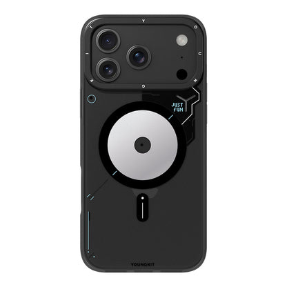 Apple iPhone 17 Pro Max Kılıf M-safe Şarj Özellikli Disk Desenli Youngkit Disc Battle Kapak - Görsel 2