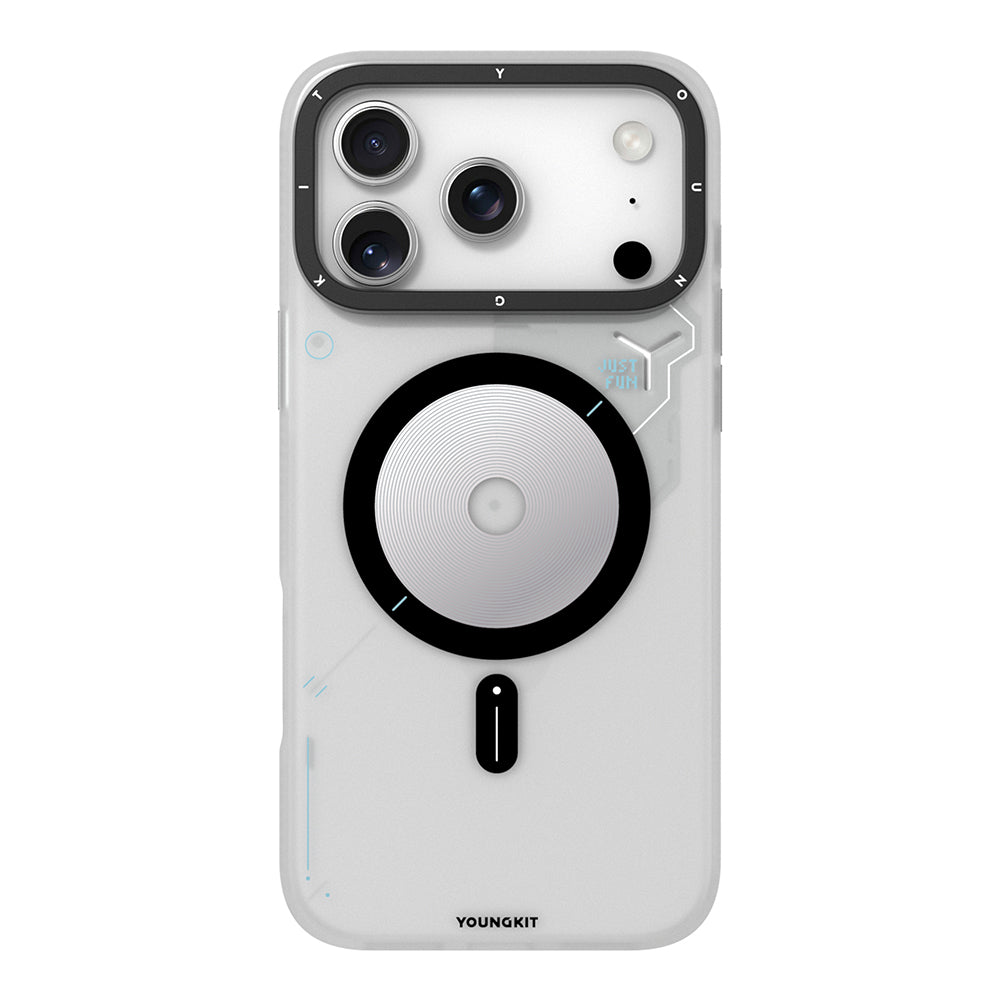 Apple iPhone 17 Pro Max Kılıf M-safe Şarj Özellikli Disk Desenli Youngkit Disc Battle Kapak - Görsel 3