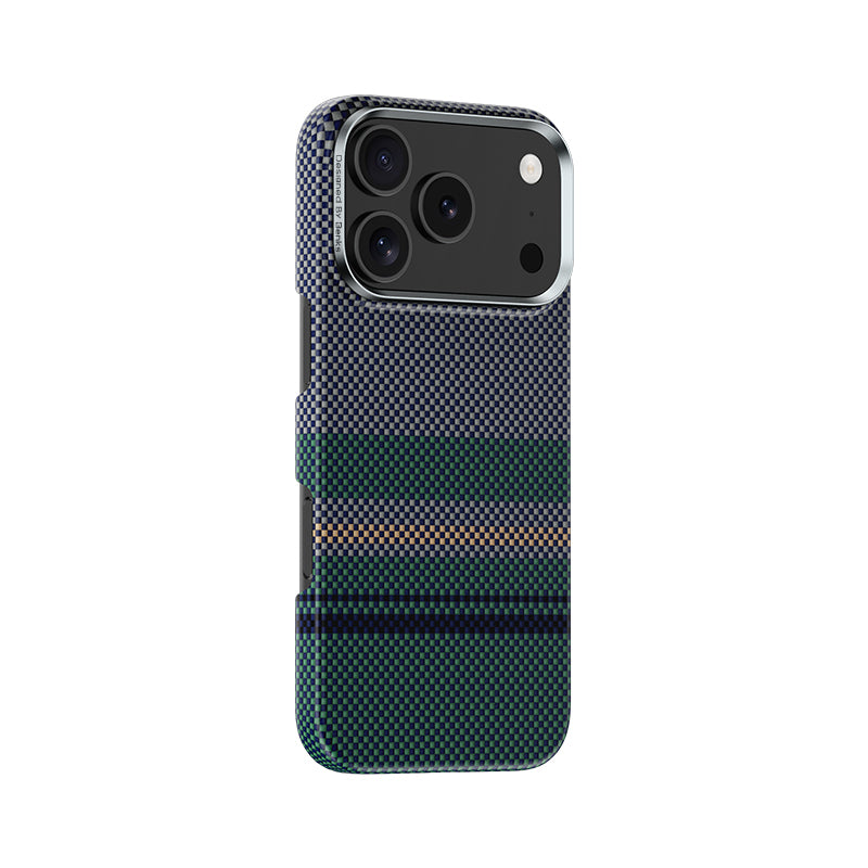 Apple iPhone 17 Pro Max Kılıf M-safe Şarj Özellikli Karbon Fiber Tasarımlı Benks Aurora ArmorAir Kevlar Kapak - Görsel 2