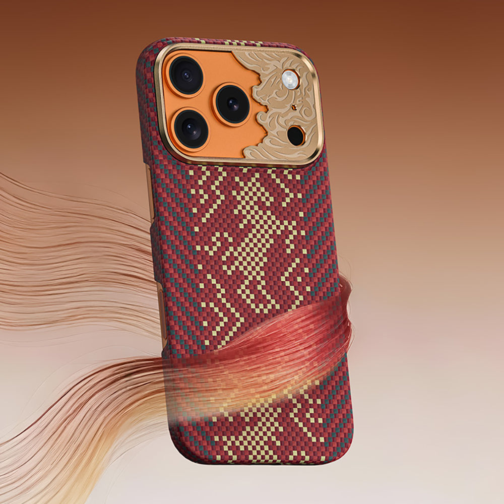 Apple iPhone 17 Pro Max Kılıf M-safe Şarj Özellikli Karbon Fiber Tasarımlı Benks Knight ArmorAir Kevlar Kapak - Görsel 12