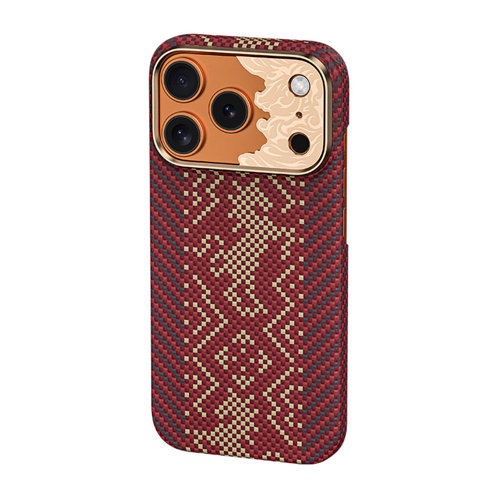 Apple iPhone 17 Pro Max Kılıf M-safe Şarj Özellikli Karbon Fiber Tasarımlı Benks Knight ArmorAir Kevlar Kapak - Görsel 3