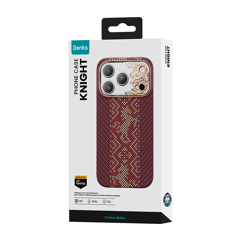 Apple iPhone 17 Pro Max Kılıf M-safe Şarj Özellikli Karbon Fiber Tasarımlı Benks Knight ArmorAir Kevlar Kapak - Görsel 13