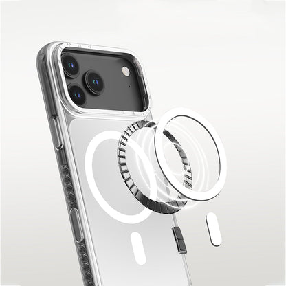 Apple iPhone 17 Pro Max Kılıf M-safe Şarj Özellikli Metal Kamera Çerçeveli Airbag Tasarımlı Lenyes CK221 Sert PC Kapak - Görsel 5