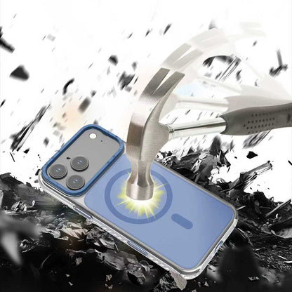 Apple iPhone 17 Pro Max Kılıf M-safe Şarj Özellikli Metal Kamera Çerçeveli Airbag Tasarımlı Lenyes CK221 Sert PC Kapak - Görsel 9