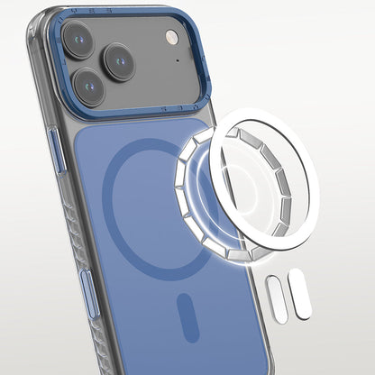 Apple iPhone 17 Pro Max Kılıf M-safe Şarj Özellikli Metal Kamera Çerçeveli Airbag Tasarımlı Lenyes CK221 Sert PC Kapak - Görsel 10